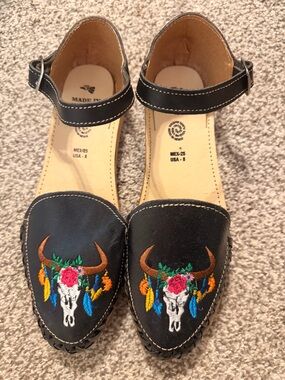 Black Authentic Leather Huarache Sandals